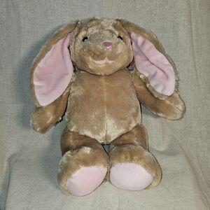 Build A Bear Brown Bunny Rabbit Plush Pink Floppy Ears Stuffed Animal 15"